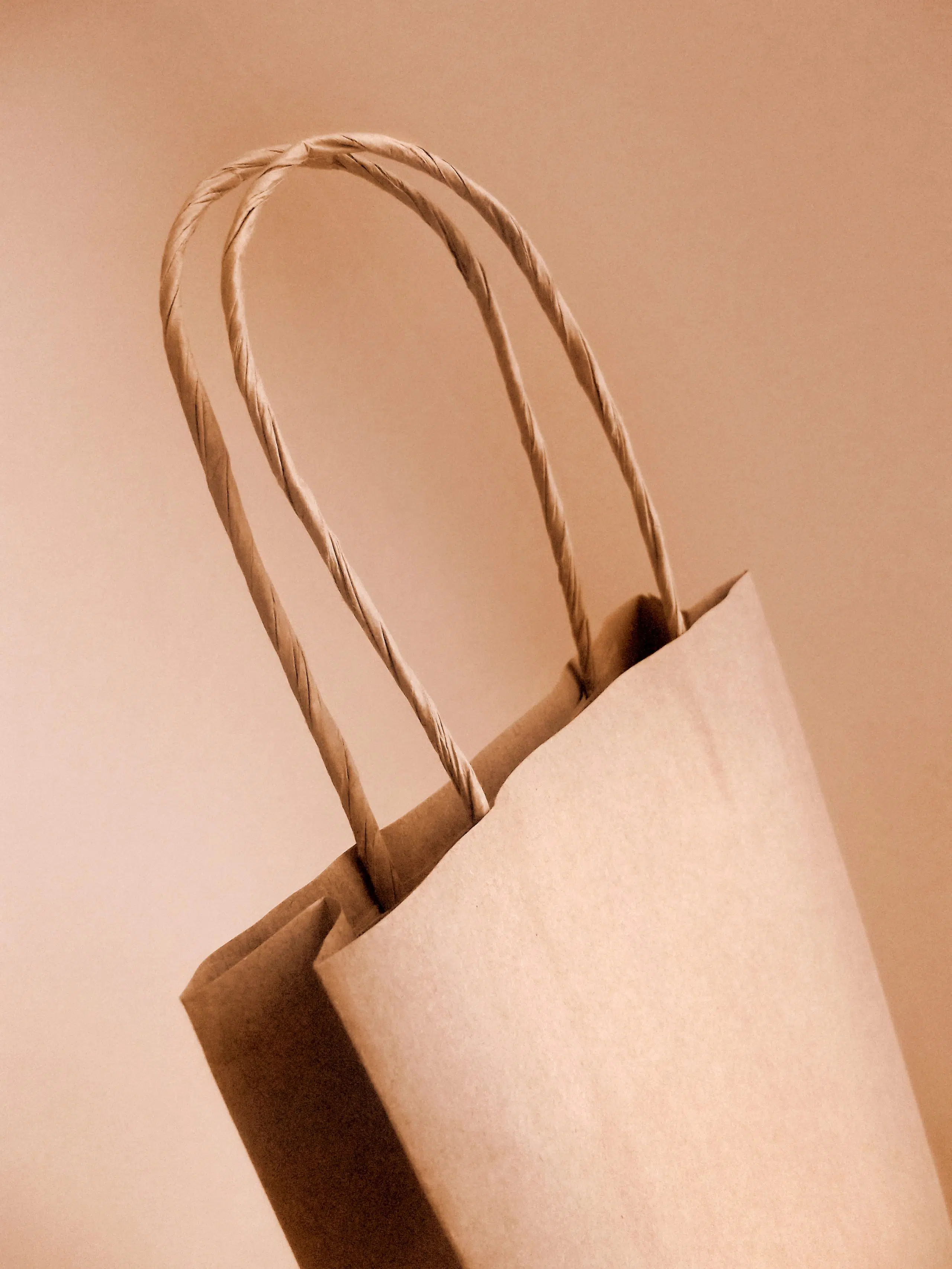 Welpac packaging company A welpac packaging company shopping bag on a beige background.