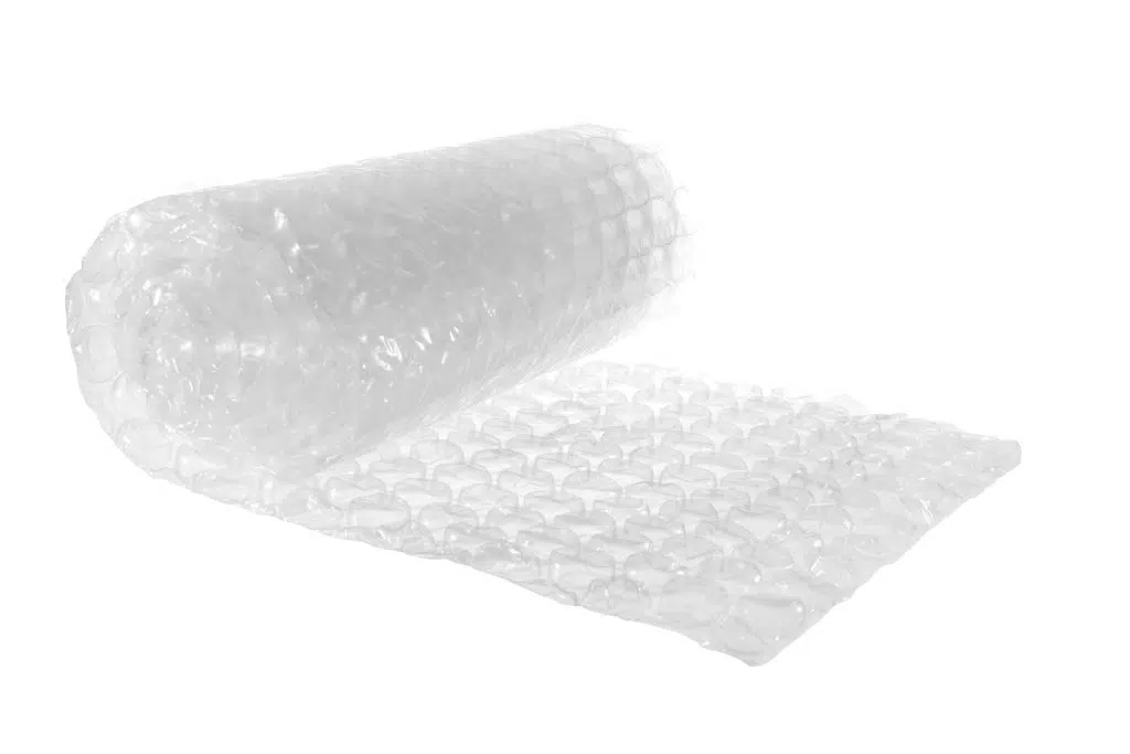Welpac packaging company A roll of Bubble Wrap on a white background.
